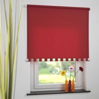 Seitenzugrollo Kettenzugrollo Volantrollo Rollo Eckig lichtdurchlässig 72 x 180 cm rot für Fenster