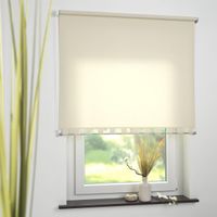 Seitenzugrollo Kettenzugrollo Volantrollo Rollo Eckig lichtdurchlässig 182 x 180 cm beige für Fenster
