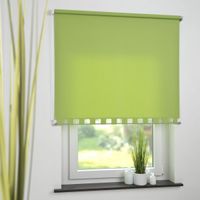 Seitenzugrollo Kettenzugrollo Volantrollo Rollo Eckig lichtdurchlässig 182 x 180 cm grün für Fenster