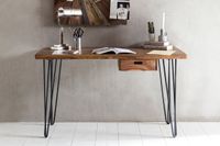 Schreibtisch BAGLI Massivholz Braun 130 x 60 x 76 cm