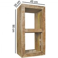Standregal RUSTICA Massivholz Mango 90 x 45 x 35 cm