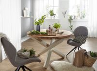 Design Esszimmertisch rund Akazie Massivholz