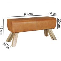 Design Turnbock Sitzbank Echtleder Braun