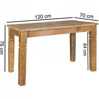 Esszimmertisch RUSTICA 120 x 70 x 76 cm Mango Massivholz