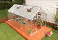 Gewächshaus Hybrid 6X14 Silver + 4x Schwerlastregal und Gewächshaus-Clips