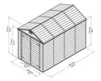 Geräteschuppen 6X10 SKYLIGHT Shed Dark Grey/Anthracite + 2 x Regal