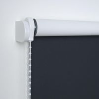 Seitenzugrollo Kettenzugrollo Volantrollo Rollo Klassik Verdunklung 162 x 180 cm schwarz für Fenster
