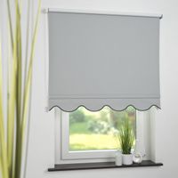 Seitenzugrollo Kettenzugrollo Volantrollo Rollo Klassik Verdunklung 82 x 180 cm hellgrau für Fenster