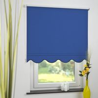 Seitenzugrollo Kettenzugrollo Volantrollo Rollo Klassik Verdunklung 192 x 180 cm blau für Fenster