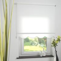 Seitenzugrollo Kettenzugrollo Volantrollo Rollo Klassik lichtdurchlässig 102 x 180 cm weiß für Fenster