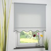 Seitenzugrollo Kettenzugrollo Volantrollo Rollo Klassik lichtdurchlässig 102 x 180 cm hellgrau für Fenster