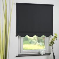 Seitenzugrollo Kettenzugrollo Volantrollo Rollo Klassik lichtdurchlässig 162 x 180 cm schwarz für Fenster