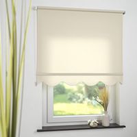 Seitenzugrollo Kettenzugrollo Volantrollo Rollo Klassik lichtdurchlässig 72 x 180 cm beige für Fenster