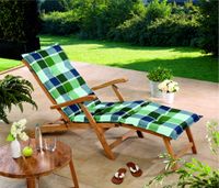 Deckchair-Auflagen Karo Blau-Grün - 2er-Set