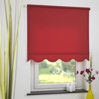 Seitenzugrollo Kettenzugrollo Volantrollo Rollo Klassik lichtdurchlässig 182 x 180 cm rot für Fenster