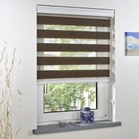 Duo-Rollo mit Blende, Rollo, lichtdurchlässig, Sonnenschutz, 90 x 220 cm braun