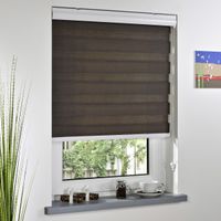 Duo-Rollo mit Blende, Rollo, lichtdurchlässig, Sonnenschutz, 90 x 220 cm espresso