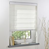 Duo-Rollo mit Blende, Rollo, lichtdurchlässig, Sonnenschutz, 90 x 220 cm natur