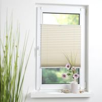 Klemmfix Thermo Plissee verspant, verdunkelnd, 75 x 130 cm beige