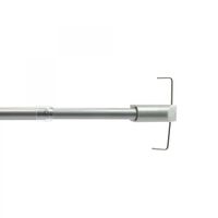 Cafehausstange, Gardinenstange, Scheibenstange ø 12 mm, 135 cm bis 225 cm ausziehbar, silber matt