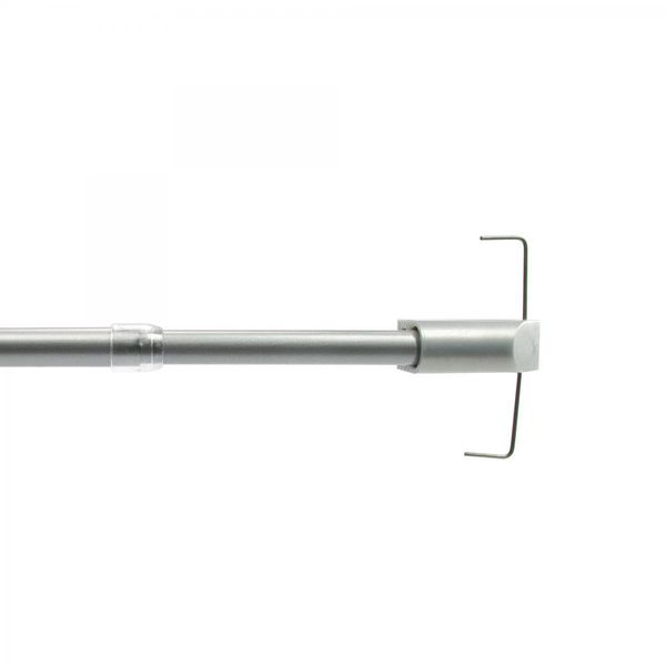 Cafehausstange, Gardinenstange, Scheibenstange ø 12 mm, 55 cm bis 85 cm ausziehbar, silber - matt