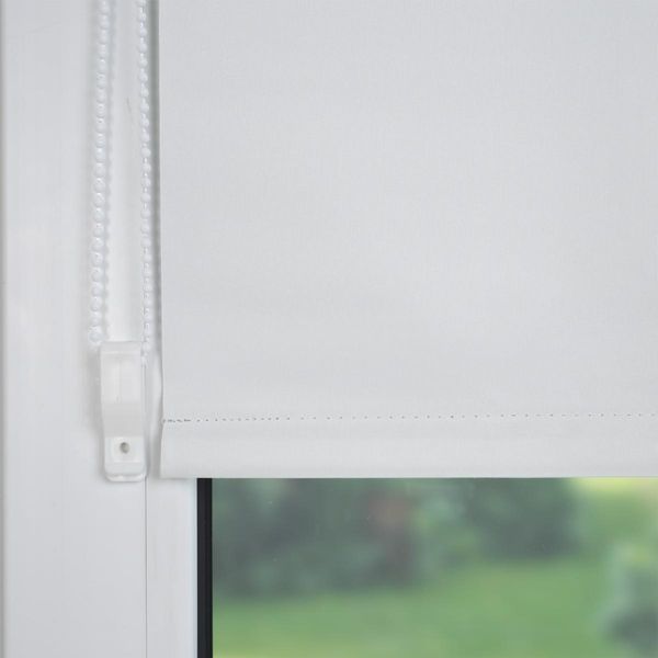 Klemmfix Rollo verspannt, Sichtschutz, thermobeschichtet, verdunkelnd, weiß, 120 cm x 150 cm (B x H)