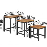 3er Beistelltisch AKOLA Materialmix