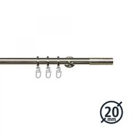 Gardinenstange, Stilgarnitur, Komplettgarnitur - Nova ø 20 mm 120 cm edelstahl-optik