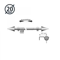 Gardinenstange - Kegel 130 - 240 cm ausziehbar,ø 20 mm edelstahl-optik
