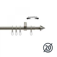 Gardinenstange - Kegel 130 - 240 cm ausziehbar,ø 20 mm edelstahl-optik