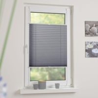 Klemmfix Plissee verspant, Fensterdekoration, verdunkelnd, 90 x 210 cm grau
