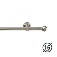 Gardinenstange, Stilgarnitur, Komplettgarnitur - Modern line 16 mm Kegel 120 cm edelstahl-optik