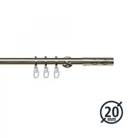 Gardinenstange, Stilgarnitur, Komplettgarnitur - Avo ø 20 mm 160 cm edelstahl-optik