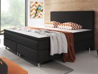 Boxspringbett Berlin 180x200 cm Webstoff Schwarz