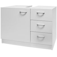 Deuba Waschbeckenunterschrank 3 Schubladen Neapel 63x54x30cm weiß