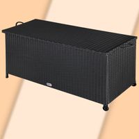 Deuba Polyrattan Auflagenbox schwarz