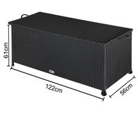 Deuba Polyrattan Auflagenbox schwarz