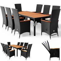 Deuba 8+1 Rattanset Neiglehner schwarz