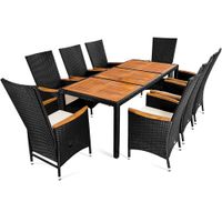 Deuba 8+1 Rattanset Neiglehner schwarz