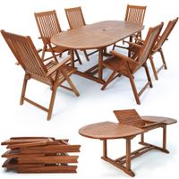 Garten-Sitzgruppe Vanamo 7-tlg. Eukalyptusholz FSC®-zertifiziert