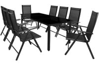 Deuba Alu Sitzgruppe 8+1 - Glastischplatte anthrazit