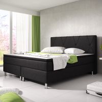 Boxspringbett Boston 180x200 Webstoff Schwarz