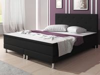 Boxspringbett Esra 180x200 Webstoff Schwarz