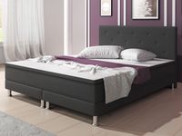Boxspringbett Esra 180x200 Webstoff Anthrazit
