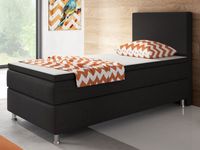 Boxspringbett Berlin 90x200 cm Webstoff Schwarz