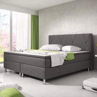 Boxspringbett Boston 180x200 Webstoff Anthrazit