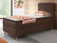 Boxspringbett Berlin 90x200 cm Webstoff Braun