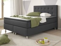 Boxspringbett Köln 140x200 Webstoff Anthrazit