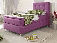 Boxspringbett Köln 90x200 Webstoff Rosa / Pink