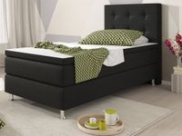 Boxspringbett Köln 90x200 Webstoff Schwarz